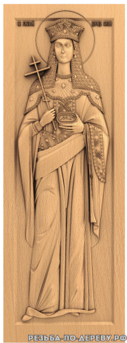 Резная икона Царица Елена #2 из дерева
